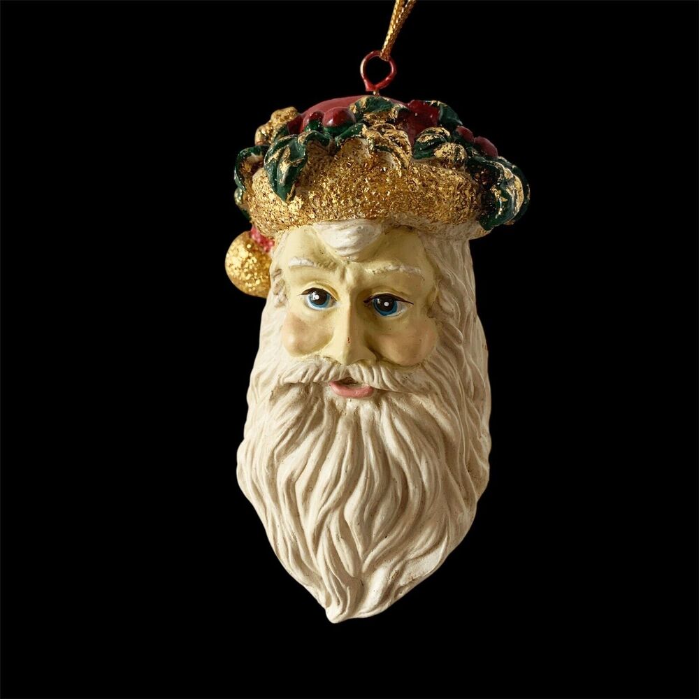Vintage Santa Head Christmas Ornament Old World Father Christmas Sullivan